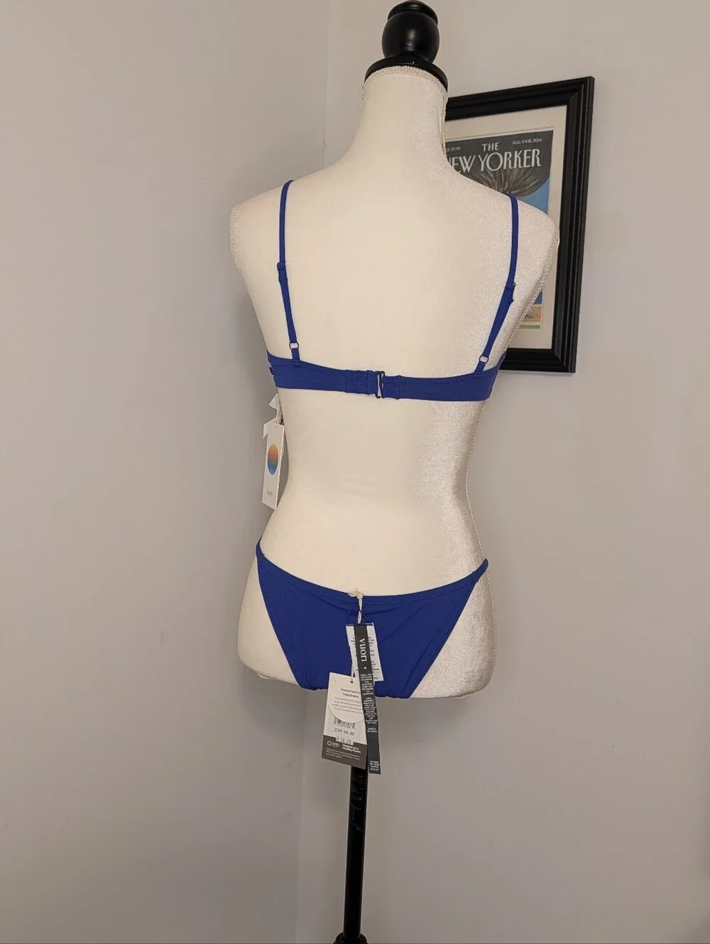Vuori Copenhagen Blue Heat Wave Bikini Top Cheeky Bikini Bottom Set - Picture 3 of 8